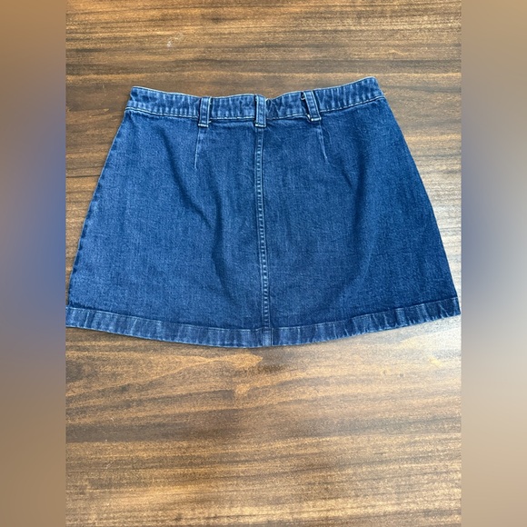 Madewell Dark Blue Denim Mini Zip up Skirt - Picture 5 of 6